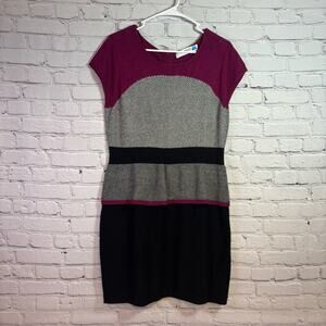 NWT Anthropologie Sparrow Burgundy and Black Peplum Sweater Dress Size XL F0108